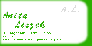 anita liszek business card